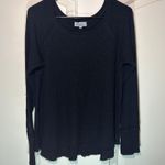 Michael Stars LA Black Thermal Waffle Knit Long Sleeve Top Oversized Medium Photo 0