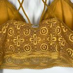 Gilly Hicks Women's Sheer Lace Floral Strappy Back Bralette Gold Size Large Photo 6