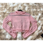 Cute pink see through long sleeve top Size XS Photo 4