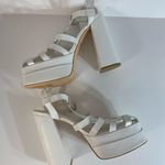 Olivia James white platform sandals size 8.5 high heel Photo 10