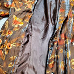 Le Suit  Petite Brown Leaf Print 2-Piece Set Photo 7