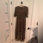 EXPRESS  Brown and Gold Women's hi low Dress animal print lined shorter front Photo 1
