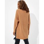 American Eagle  Womens Sweater Sz XS S Slouchy V-Neck‎ Chenille Tan Longer Length Photo 1