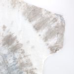 Valentina Naldi Italy 100% Linen Tunic Top Silk Hem Tie Dye Beige Gray Photo 10