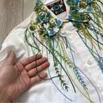 Libertine Beaded Shirt embellished floral button up womens White small Photo 8