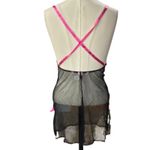 Victoria's Secret VICTORIA’S SECRET Sheer Black stretch lace chemise Pink trim Chemise Size XS Photo 2
