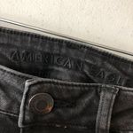 American Eagle Womens Jeans Hi-Rise Jegging Distressed Chewed Hem Black Size 6 Photo 2