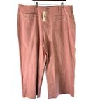 Agnes Orinda Cropped Wide Leg Jeans‎ Frayed Pockets Pink Casual 4X Size 32 Photo 6