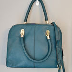 Cole Haan Cole Hann Stunning Teal Vegan Leather Bag with Braided handles & Gold Hardware Photo 0