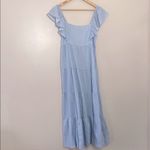 MinkPink Aries Tiered Midi Dress In Blue/white Stripe Size M Blue Size M Photo 1