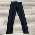 David Lerner New The Classic Black Embossed Snake Print Leggings Size L Photo 1