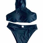 No Brand black two piece cross top swim suit Size M Photo 0