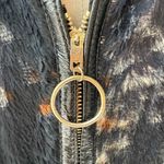 Vintage 70s Carnaby Faux Brindle Fur Longline Zip Vest M L Black Size M Photo 5