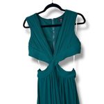 Lulus NWT Vivid Imagination Emerald Green Cutout Plunging Twirl Maxi Dress Large Photo 4
