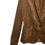 Tommy Hilfiger NWOT  Womens Brown Faux Suede Blazer Jacket Button Front Size 6 Photo 3