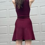 Theory  Burgundy “Marl” Mod Flared Thick Knit Mini Tank Dress Small Photo 9