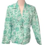 Erin London Floral Printed Long Sleeve Collared Lined Blazer Suit Jacket Size M Green Size M Photo 1