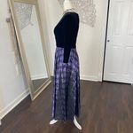 Coldwater Creek Witchy Whimsigoth Black Velvet Purple Gingham Midi Maxi Vintage Dress 6 / S Photo 4