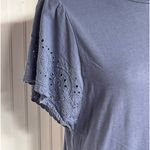 Gap Blue Crew Neck Lace Short Sleeve Top Photo 2