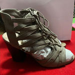 Just Fab Nedala Taupe Block Heel Strappy Sandals Size 8 Green Photo 0