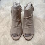 Very G Women’s Sis Cream Canvas Peep Toe Wedge Sandals Size 11 Photo 5