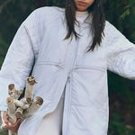 Free People NWT Light As A Feather Packable Tunic Liner Ice Grey Size M Photo 0