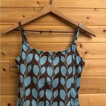 Garnet Hill  Size 8/Medium Brown Blue Floral Leaf Pattern One Piece Swimsuit Photo 5