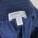 margaret o'leary Margaret O’Leary Navy Blue Wide Leg Linen Blend Pull On Pants Photo 3