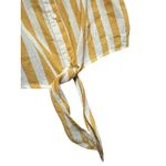 After Market  Yellow White Stripe Sleeveless Tie Front Collared Shirt Size M Photo 1