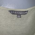 Sharagano Sage Green Linen Blend Short Tie Sleeves V Neck Blouse XL Photo 10