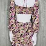 Forever 21  floral Print Cutout Mini Dress strappy halter neck line size small Photo 4