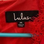 Lulus  Red Lace Sleeveless Skater Dress In This Moment VNeck NWT Size Medium Photo 3
