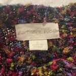 Northern Isles womens large multicolor sweater puffy cute unigue rainbow cardiga Blue Photo 2