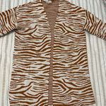 Loft Fall burgundy burnt orange pumpkin color Animal Print cardigan sweater warm soft orange Zebra Photo 1