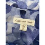Coldwater Creek Blouse Womens PL Blue Floral Pleated Front Short Sleeves Photo 1