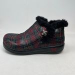 Alegria Meri Tartan Plaid Faux Fur Water Resistant Leather Booties 38 W 8 8.5 W Photo 2