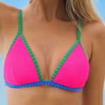 Cupshe New  Woman’s Sensorial Spring Colorblock Bikini Top Stitched Edges Sz Sm Photo 2