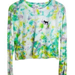 PINK - Victoria's Secret PINK Long Sleeve Shirt Size Small Cropped Crewneck Tie Dye Pullover Photo 0