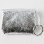 Free People Easy Eyes Wallet Purse Charm in Glistening Salt Silver Leather NEW Photo 8