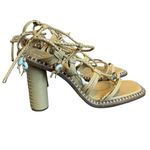 Ulla Johnson  Cora High Heel Ankle Strap Sandals Seashell Leather Size 40 9.5 Photo 7