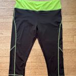 Marika Black and Neon Green Capris Leggings Size L Photo 0