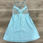 Vintage Baby Blue Lace Satin Slip Dress Photo 2