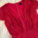 NBD Elegant Red Lace Romper plunge neck small Photo 1