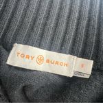 Tory Burch  Giselle logo button mock neck sweater black sz S Photo 4