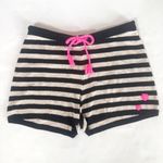 NWT Lisa Todd Summer Lovin’ black/cream stripe heart knit shorts sz Medium Black Photo 2