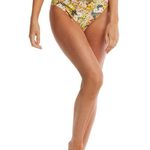 Time And Tru  Swim Yellow Floral Printed Cinched Bikini Bottom Photo 2