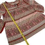 Skies Are Blue Boho Red & Beige Printed Peasant Blouse XL lightweight casual Photo 7