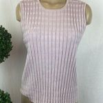 Neiman Marcus  Silk Blend Sleeveless Ribbed Knit Sweater Top L Photo 0