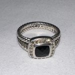 David Yurman  Black Onyx and Diamonds Petite Albion Cable Ring Photo 6