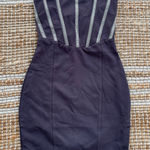 Bebe  Black Rhinestone Bodycon Dress XXS NWT Cocktail Evening Glam Photo 0